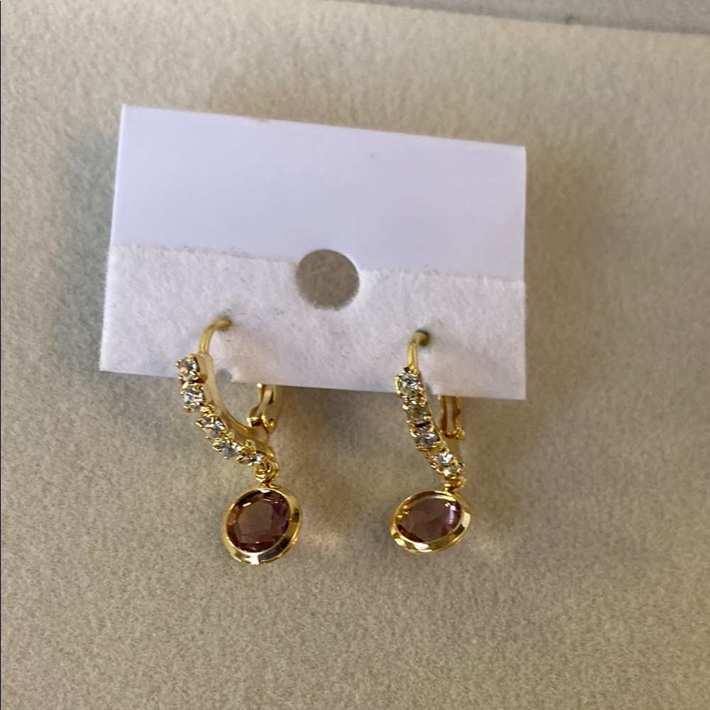 Elegant Gold and Purple Earrings